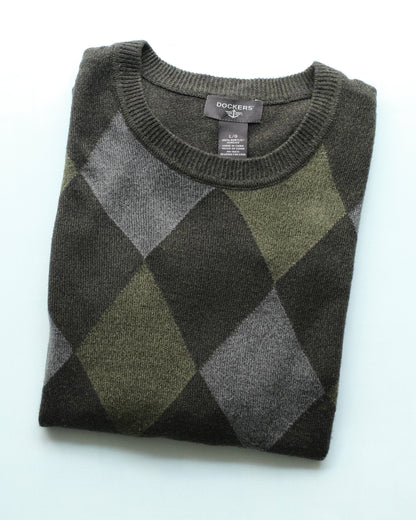 DOCKERS - Argyle Acrylic Crew Neck Knit