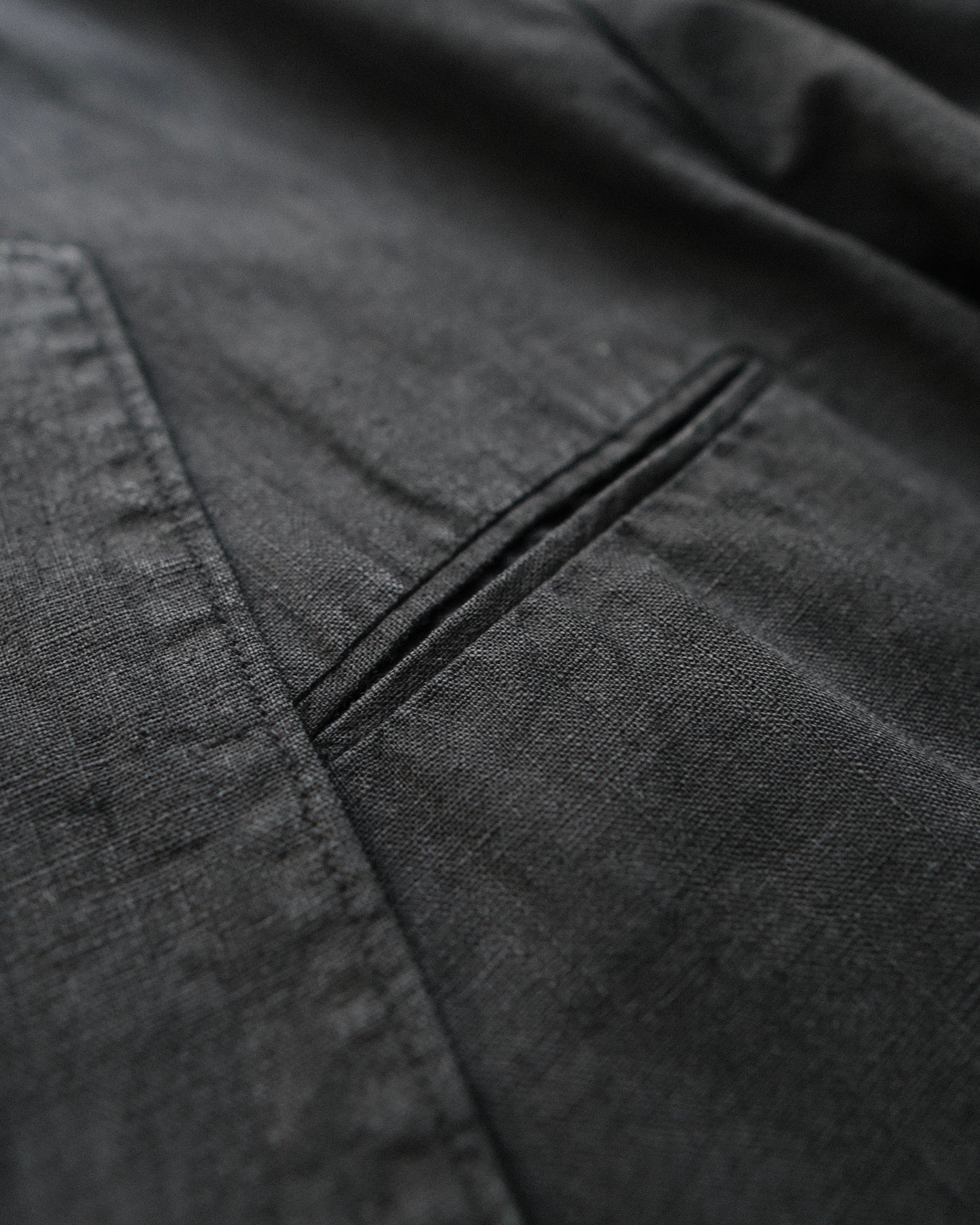 Black Cotton Linen Jacket