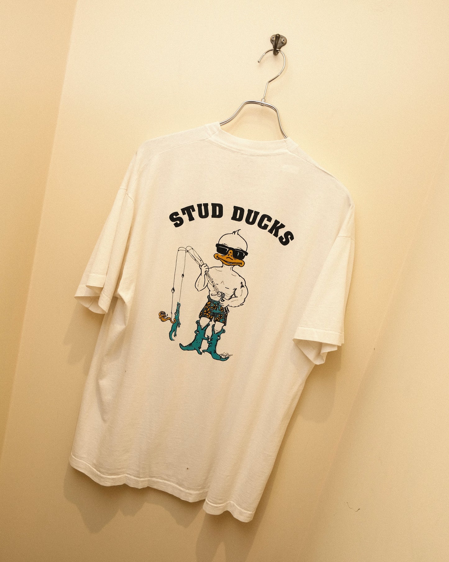90s FRUIT OF THE LOOM - AQUA STUD DUCKS “Original Crew ’89”