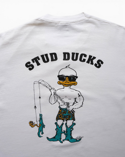 90s FRUIT OF THE LOOM - AQUA STUD DUCKS “Original Crew ’89”