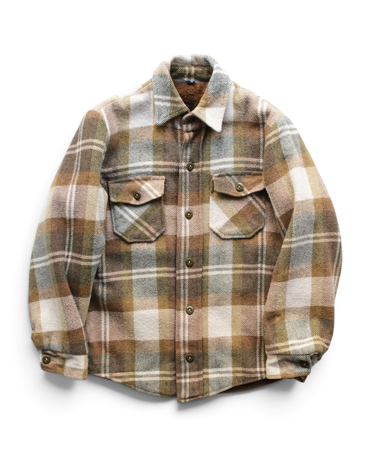 80s Plaid Pile Lined Shirt Jacket