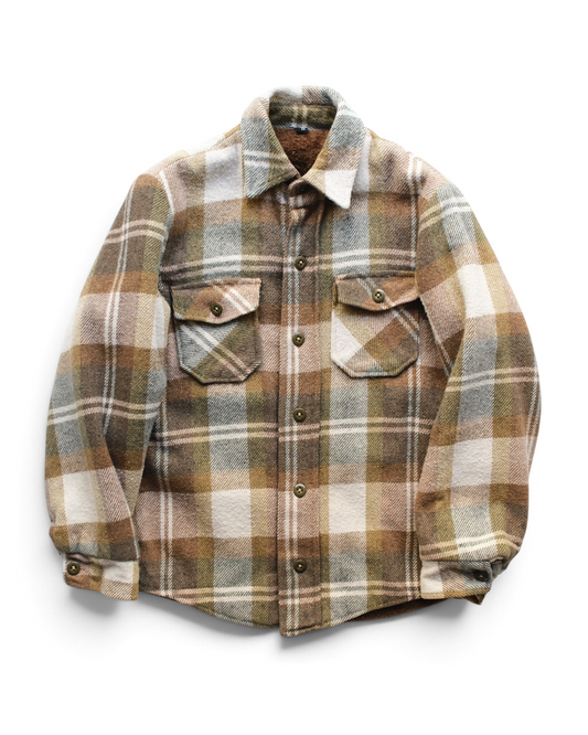80s Plaid Pile Lined Shirt Jacket