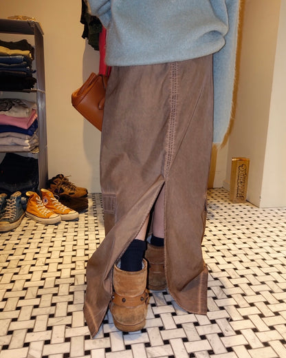 Drawstring Cargo Long Skirt