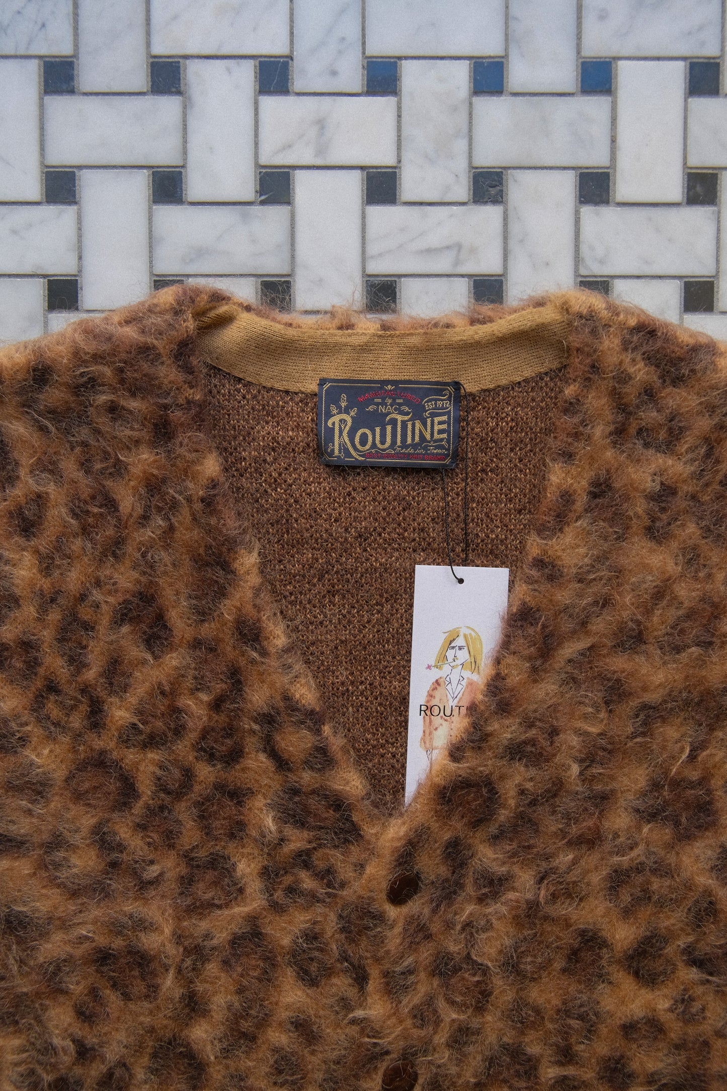 ROUTINE Mohair knit cardigan / Leopard