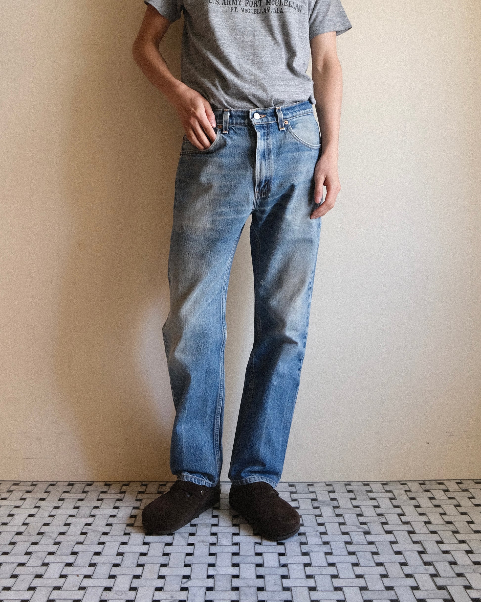 祐天寺・五本木・学芸大学の古着屋、セレクトショップ。[20. Levi's 505 Tapered Straight Denim Pants / W33 L30]