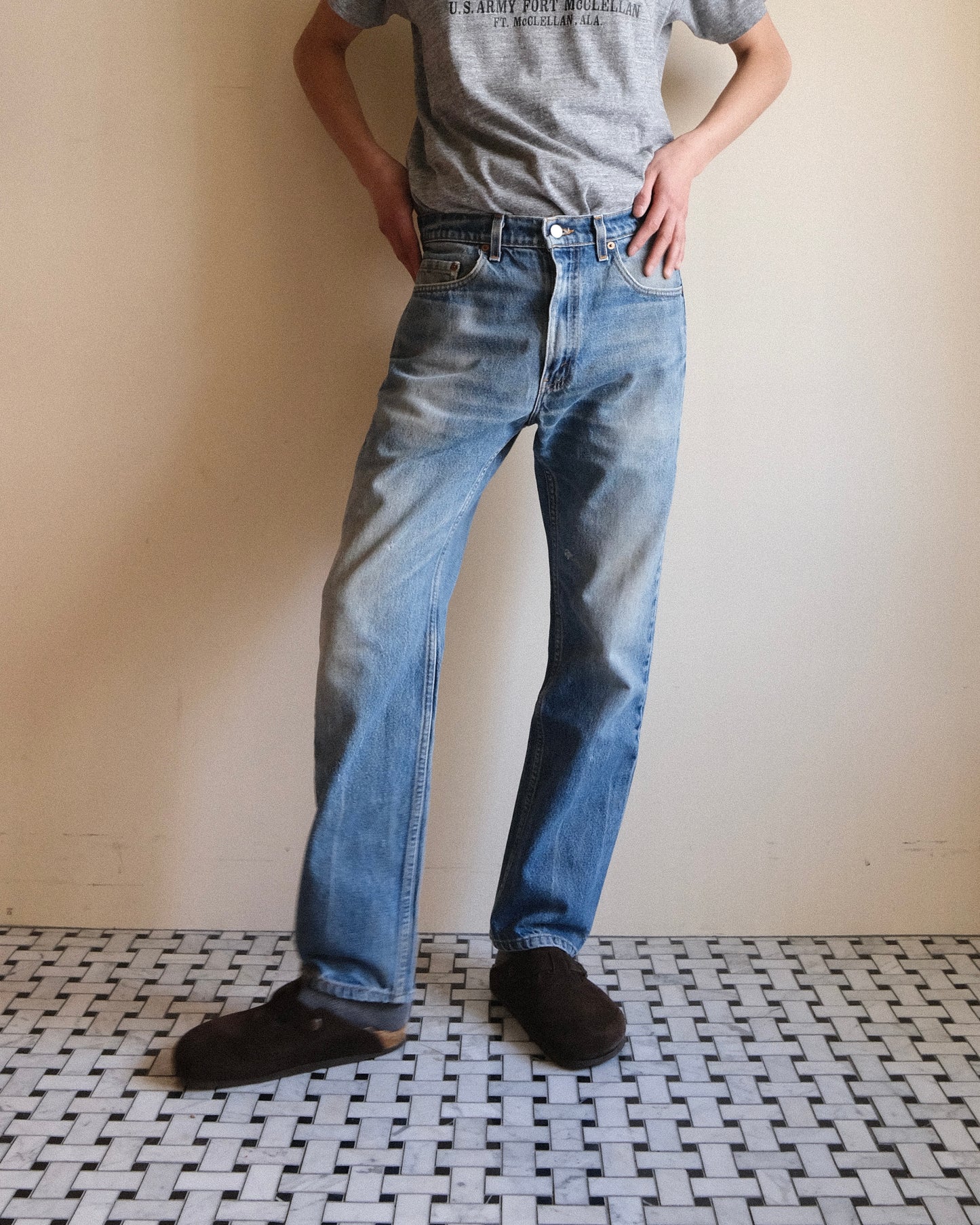 祐天寺・五本木・学芸大学の古着屋、セレクトショップ。[20. Levi's 505 Tapered Straight Denim Pants / W33 L30]