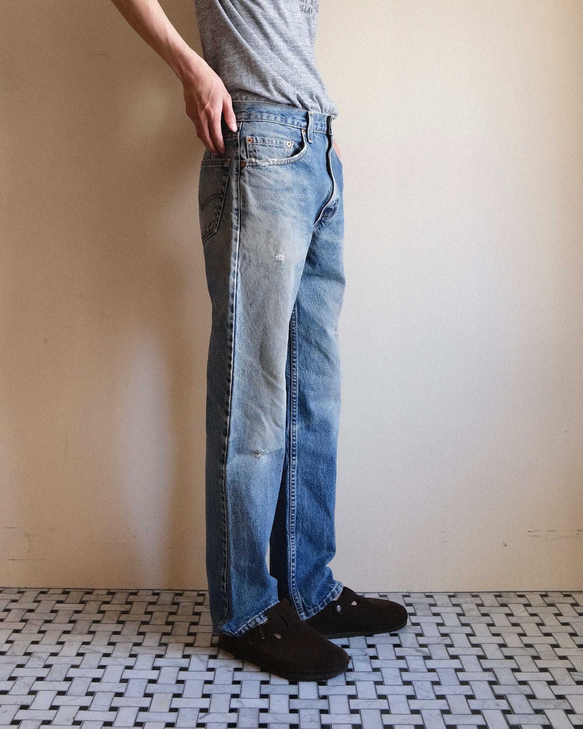 祐天寺・五本木・学芸大学の古着屋、セレクトショップ。[9. Levi's 505 Tapered Straight Denim Pants / W32 L32]