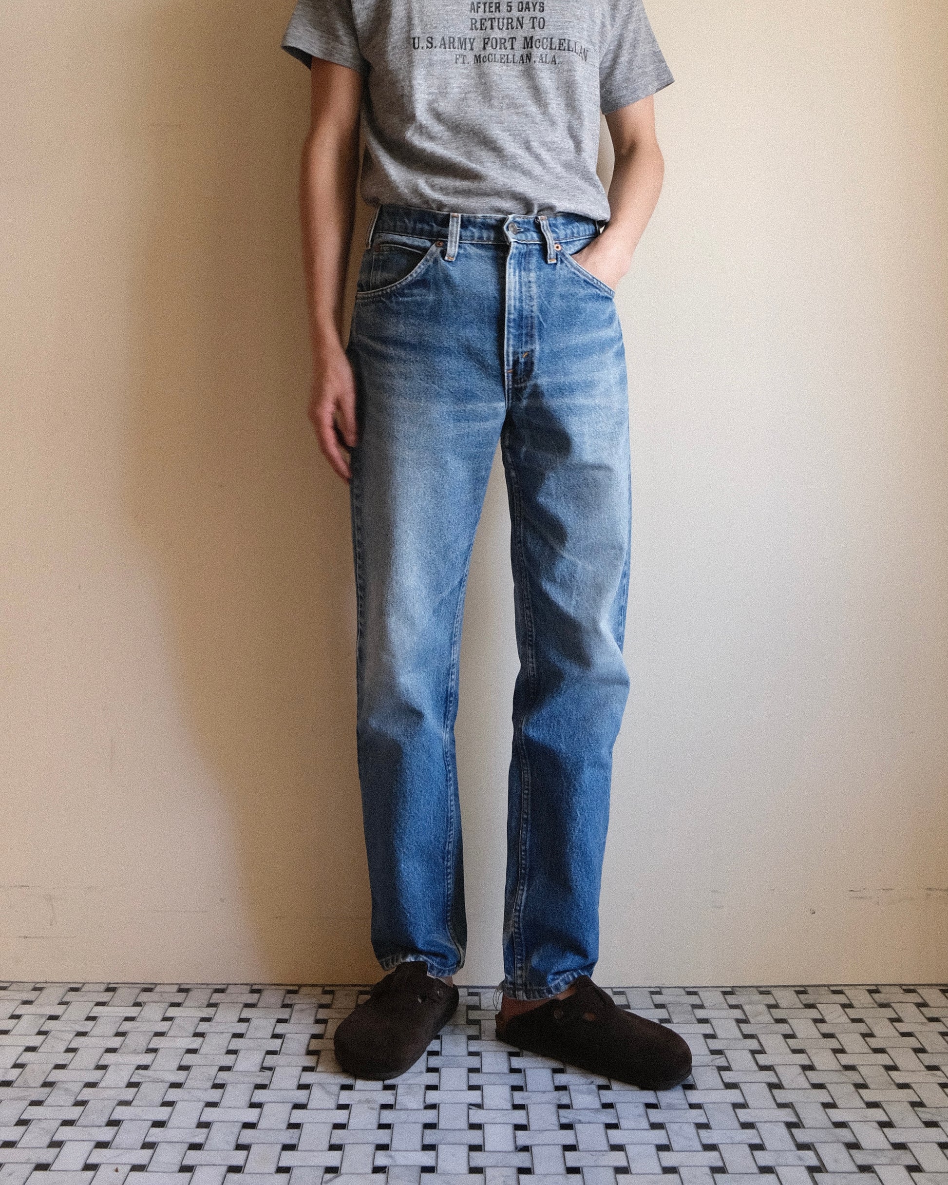 祐天寺・五本木・学芸大学の古着屋、セレクトショップ。[15. Levi's 505 Tapered Straight Denim Pants / W32 L30]