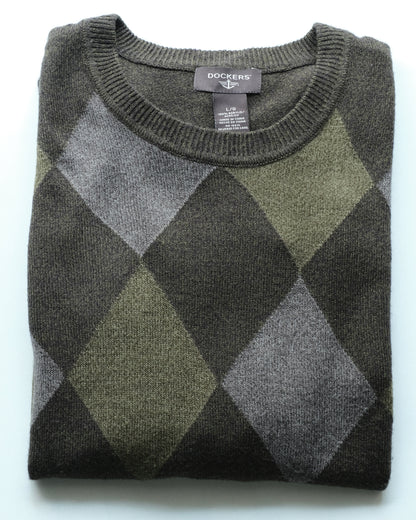 DOCKERS - Argyle Acrylic Crew Neck Knit