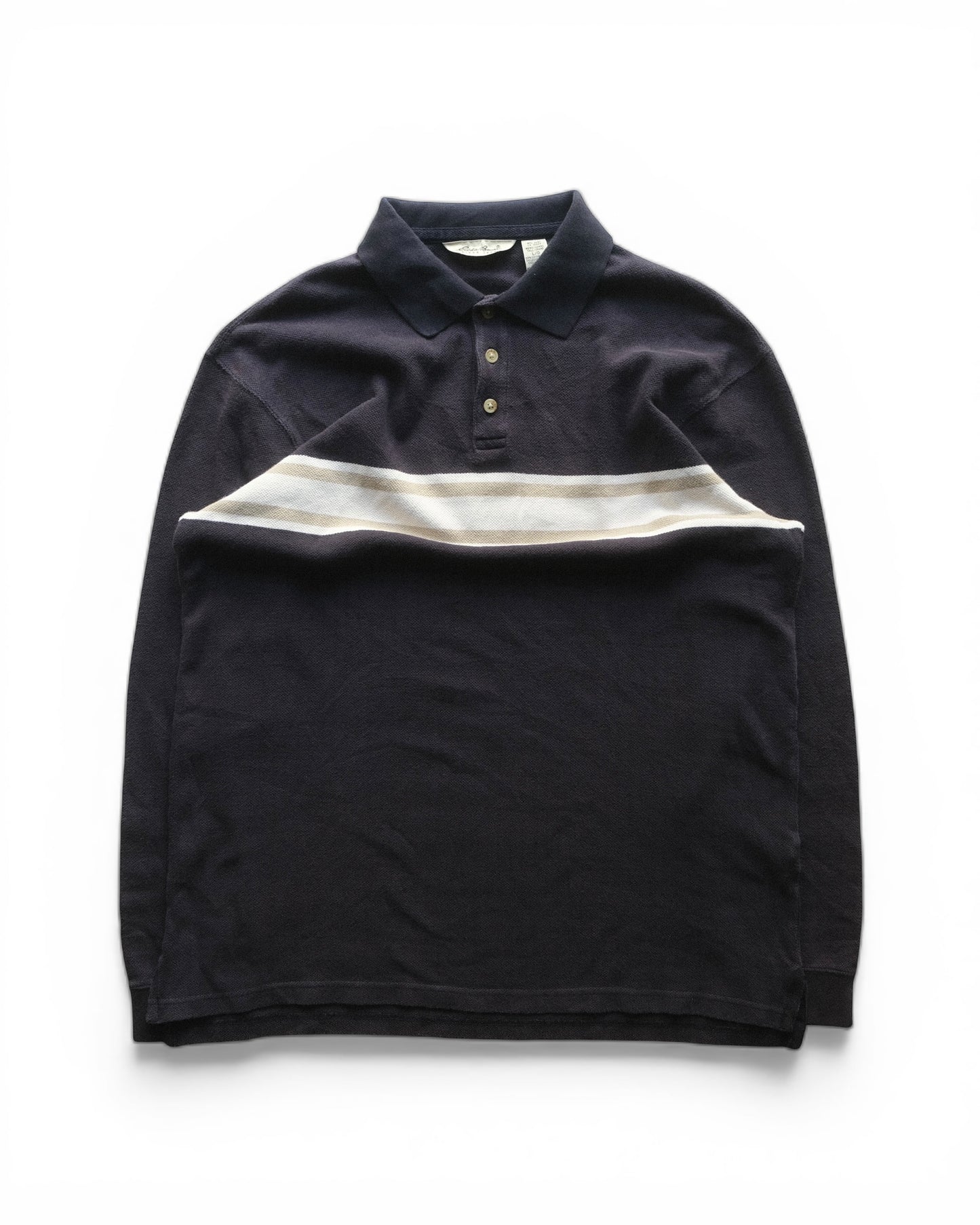 90s Eddie Bauer Border Design Cotton Polo Shirt