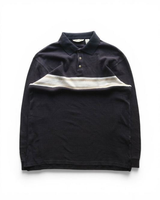 90s Eddie Bauer Border Design Cotton Polo Shirt