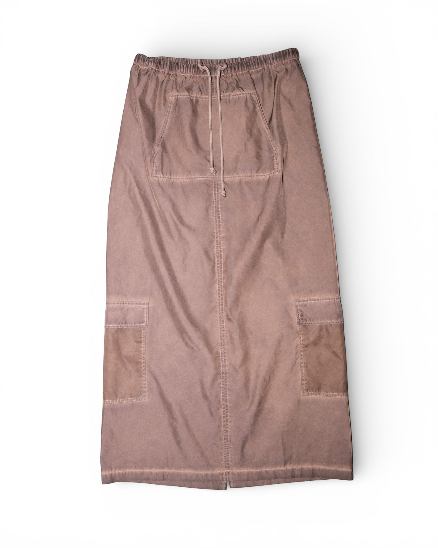 Drawstring Cargo Long Skirt