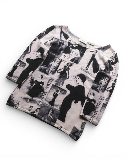 Neiman Marcus Graphic Cashmere Knit