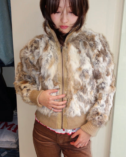 Charlotte Russe - Faux Fur Zip-Up Jacket