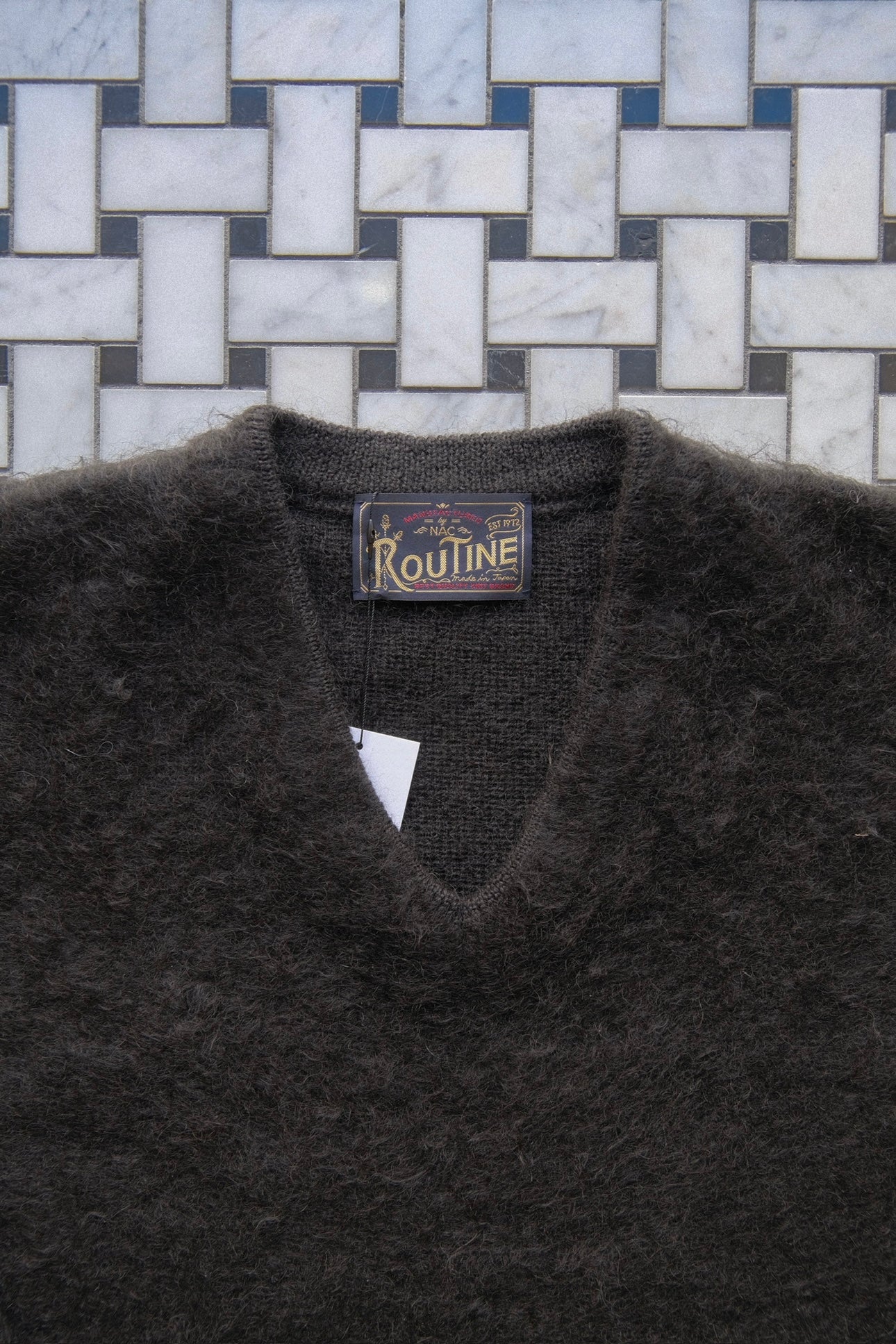 ROUTINE Mohair knit pullover / Black