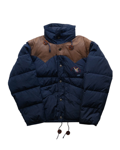 80's Hype American Clothing Company "Leather Yoke Short Down Jacket"