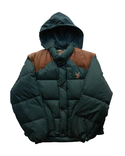 80's~90's Chevignon Leather Yoke Down Vest